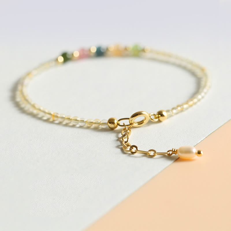 Ultra-thin Citrine Tourmaline Prosperity Bracelet