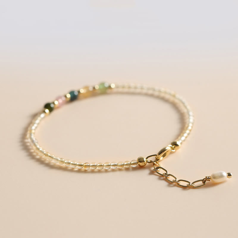 Ultra-thin Citrine Tourmaline Prosperity Bracelet