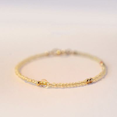 2mm Citrine 14K Gold Plated Protection Bracelet