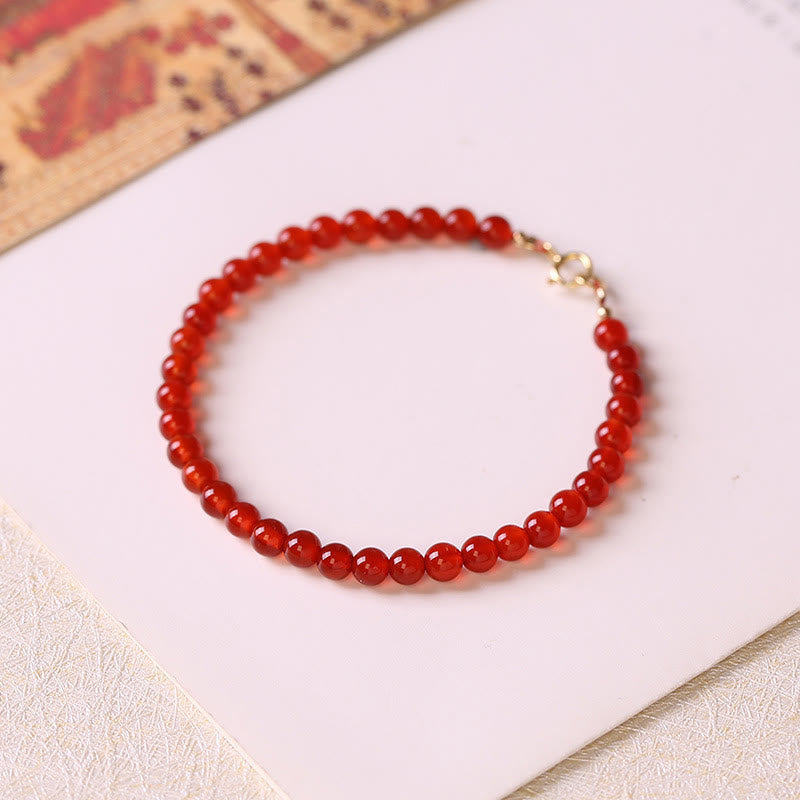 4mm Red Agate Calm Bracelet for Emotional Balance