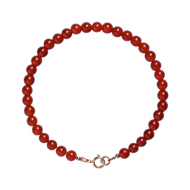 4mm Red Agate Calm Bracelet for Emotional Balance