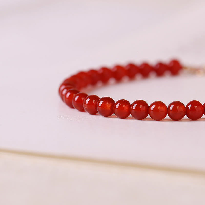 4mm Red Agate Calm Bracelet for Emotional Balance