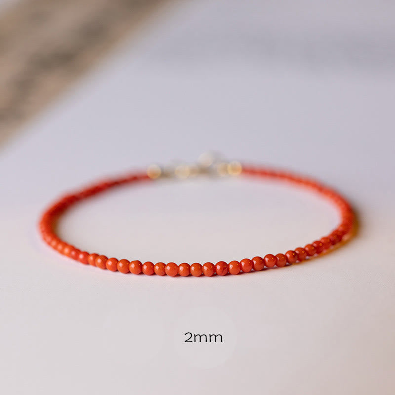 3mm Cherry Red Agate Confidence Bracelet