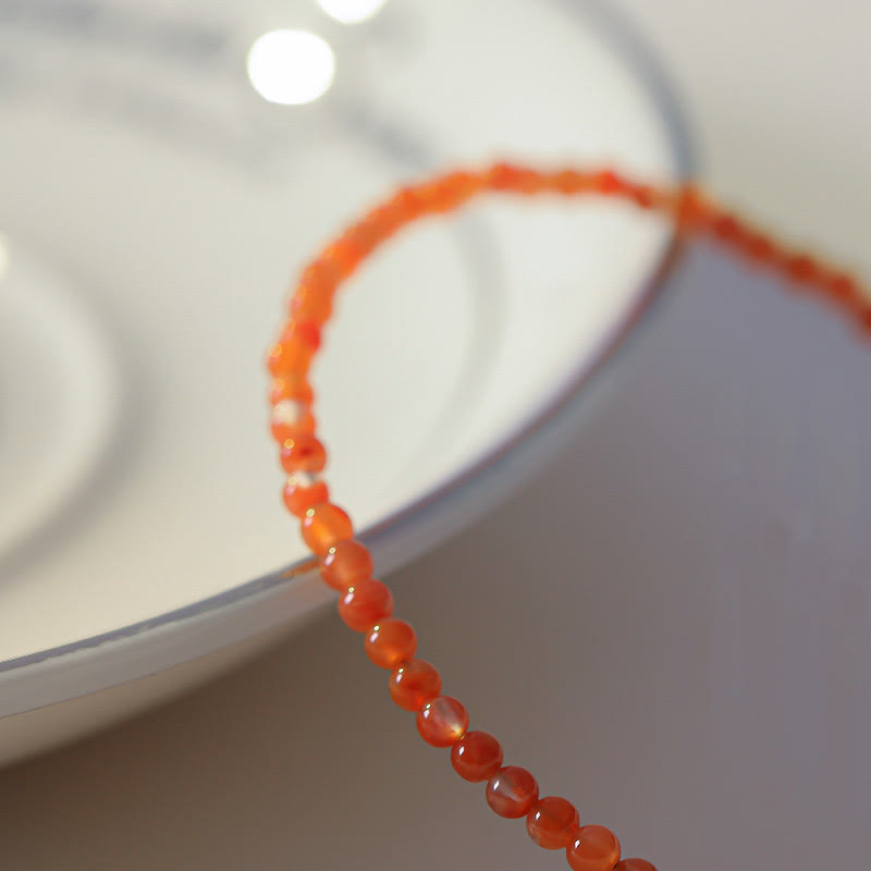 3mm Cherry Red Agate Confidence Bracelet