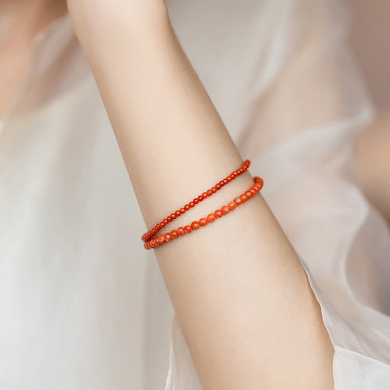 3mm Cherry Red Agate Confidence Bracelet