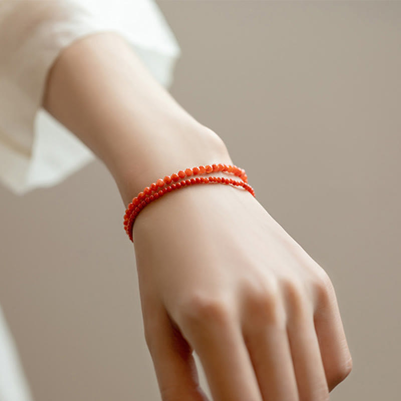 3mm Cherry Red Agate Confidence Bracelet