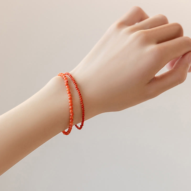 3mm Cherry Red Agate Confidence Bracelet