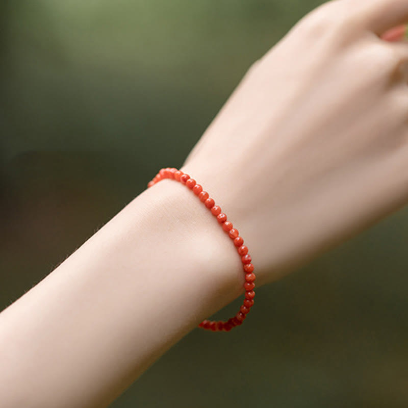 3mm Cherry Red Agate Confidence Bracelet