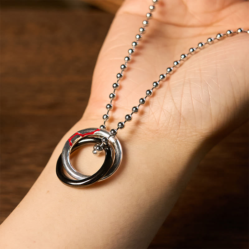 Copper Yin Yang Necklace Qiankun Hoop Balance Luck