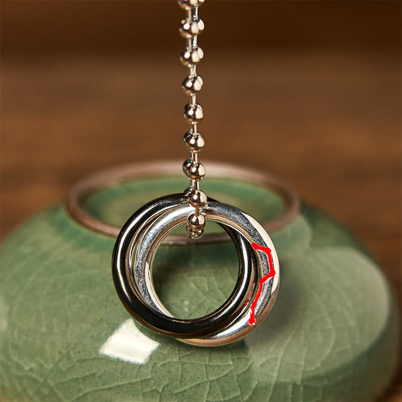 Copper Yin Yang Necklace Qiankun Hoop Balance Luck