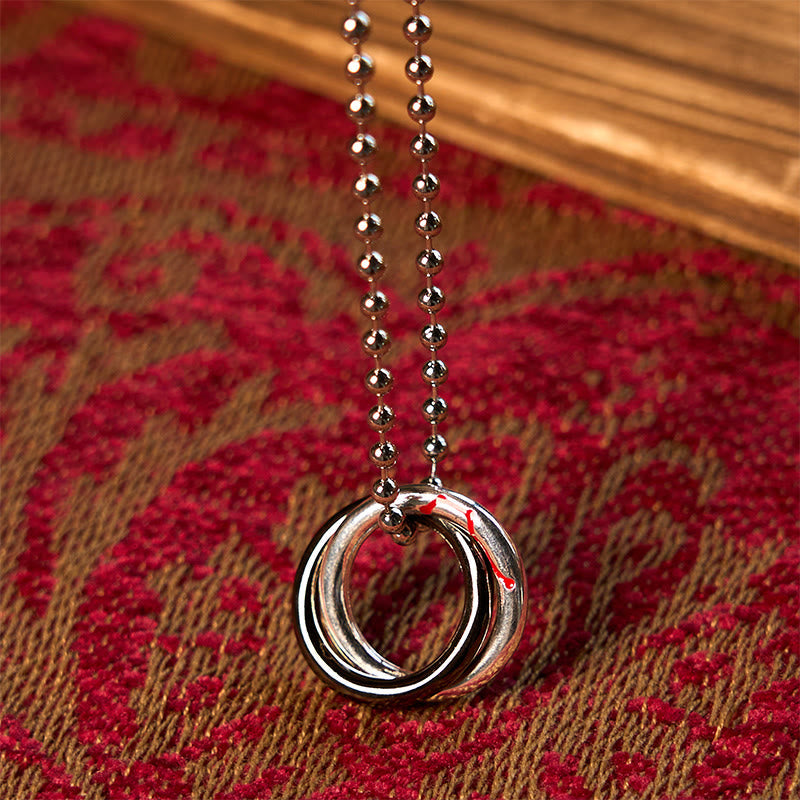 Copper Yin Yang Necklace Qiankun Hoop Balance Luck