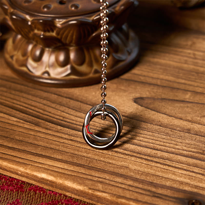 Copper Yin Yang Necklace Qiankun Hoop Balance Luck