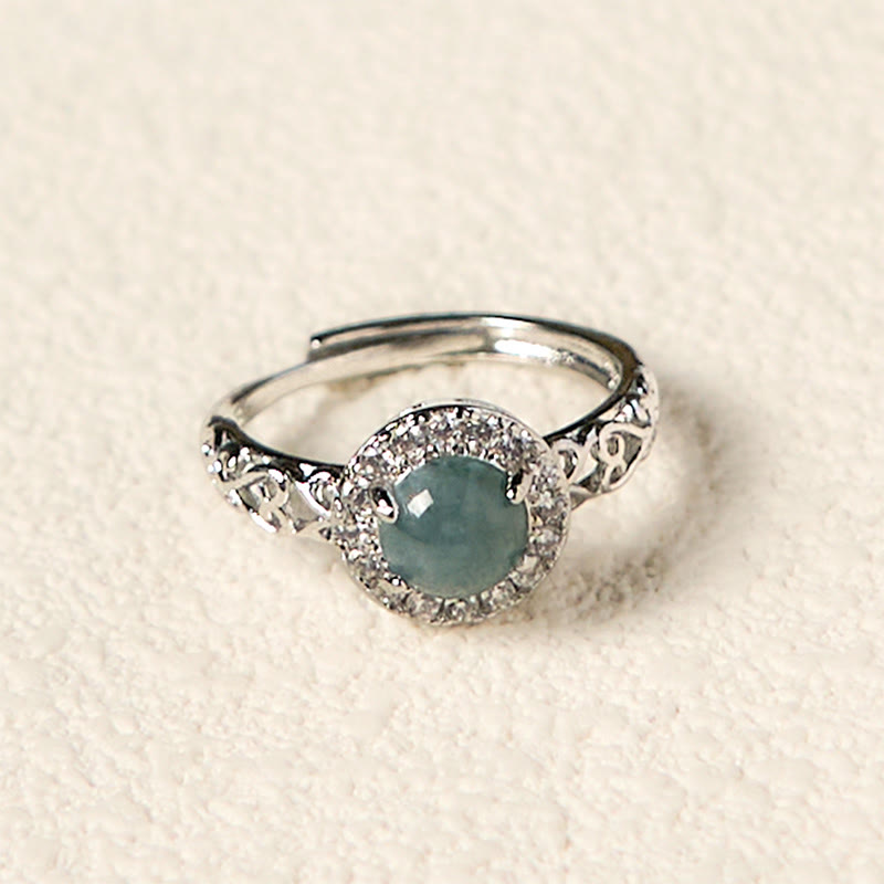 4mm Hetian Jade Luck Ring with Ruyi Stick Pattern