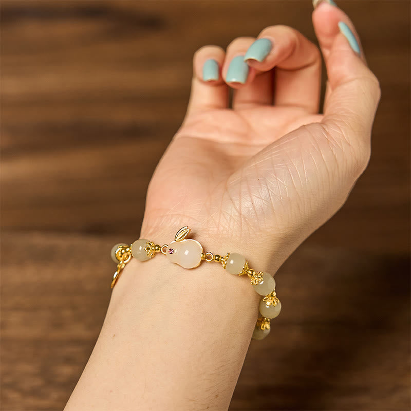 8mm Hetian Jade Fu Character Abundance Bracelet