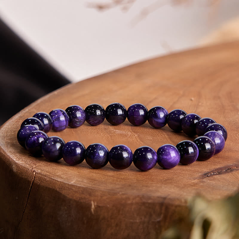 8mm Purple Tiger Eye Creativity Bracelet for Focus & Calm