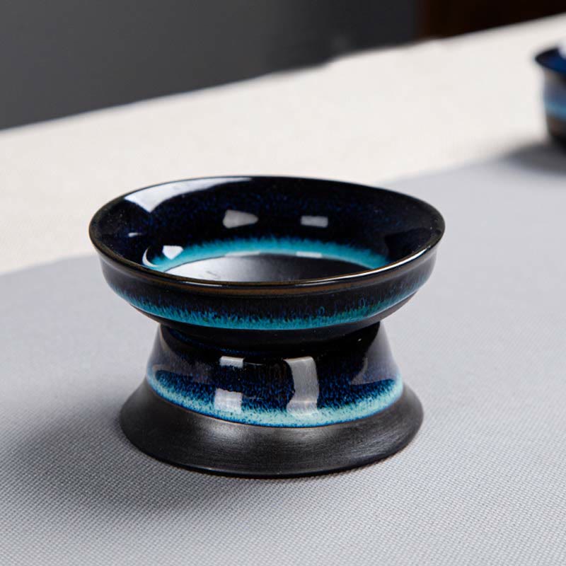 Blue Gradient Ceramic Gongfu Teapot Set for Zen Decor