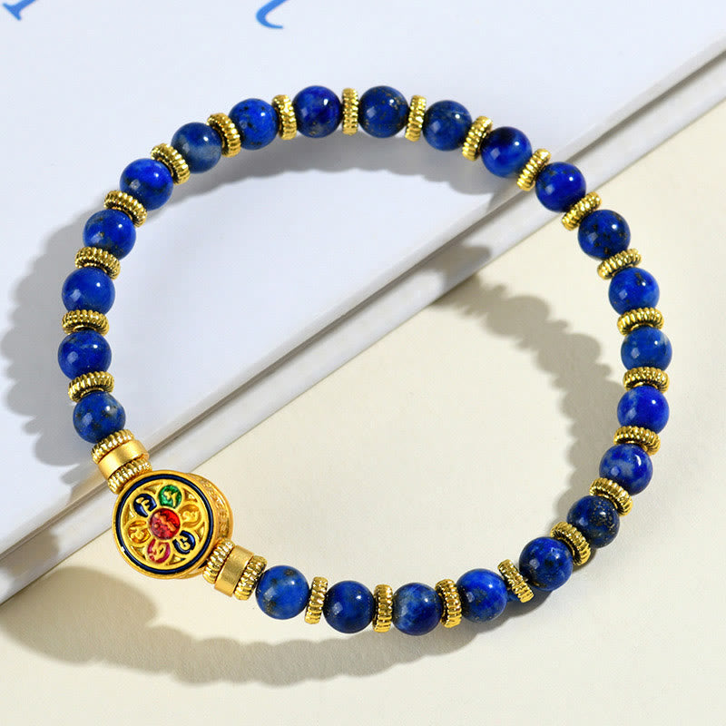 5mm Lazurite Om Mani Padme Hum Balance Bracelet