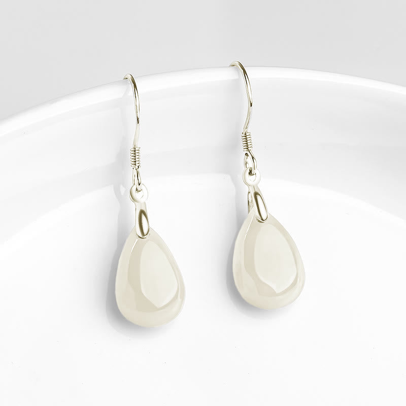 Jade Prosperity Drop Earrings | 925 Sterling Silver 32mm