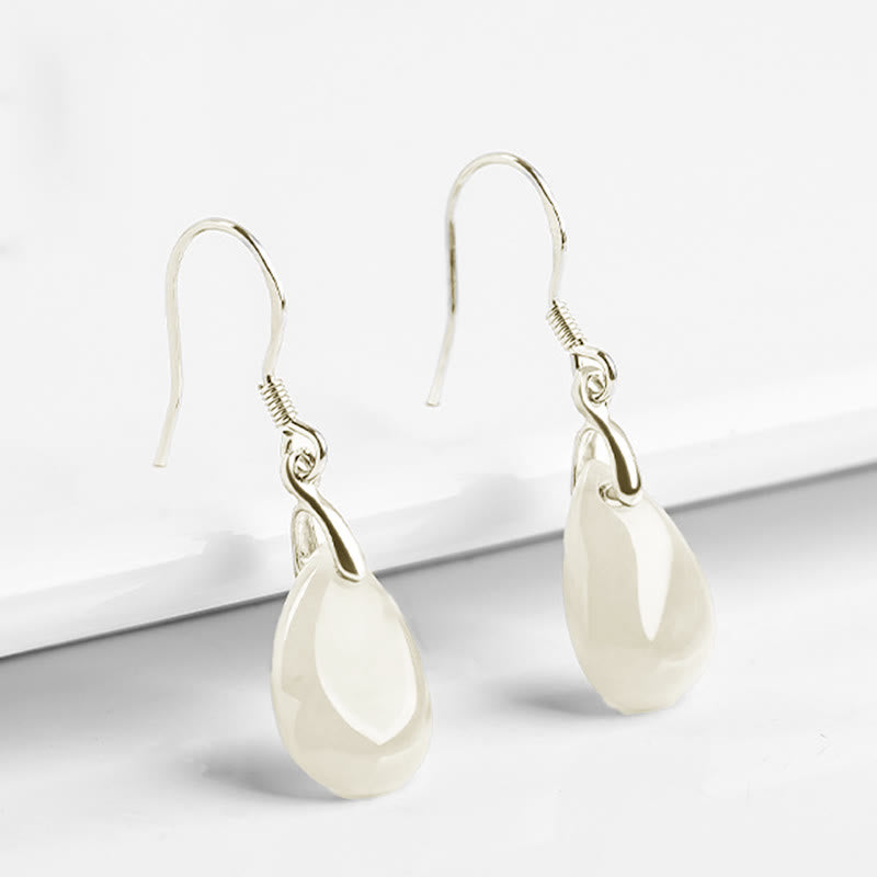 Jade Prosperity Drop Earrings | 925 Sterling Silver 32mm
