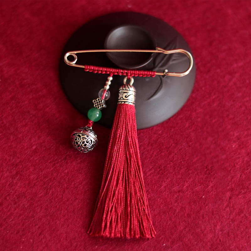 Spiritual Retro Bell Tassels Brooch for Protection & Luck