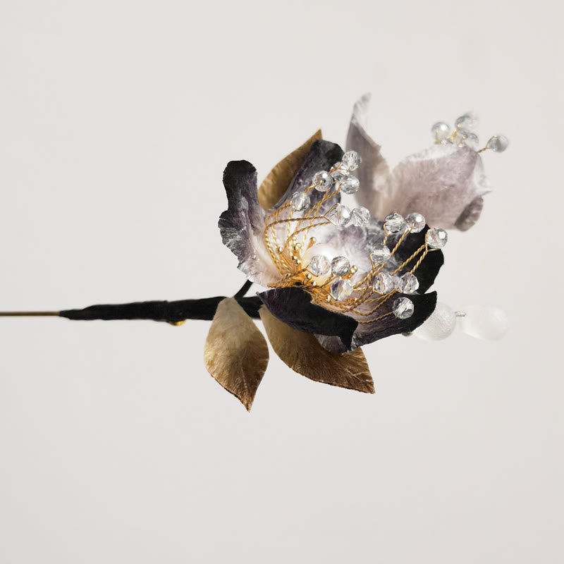 11-12cm Handmade Mulberry Silk Velvet Flower Brooch