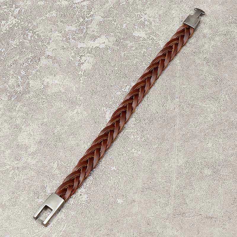 Vintage 18-20cm Leather Braided Strength Bracelet