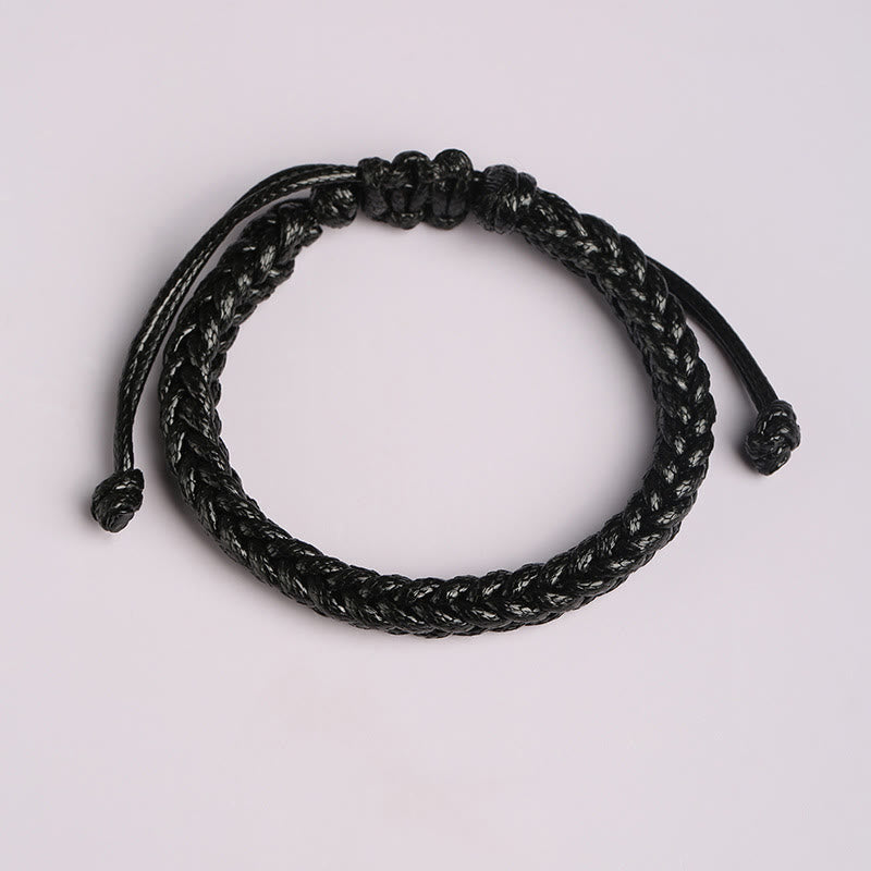 Colorful Eight Thread Peace Knot Wax Cord Braided Bracelet