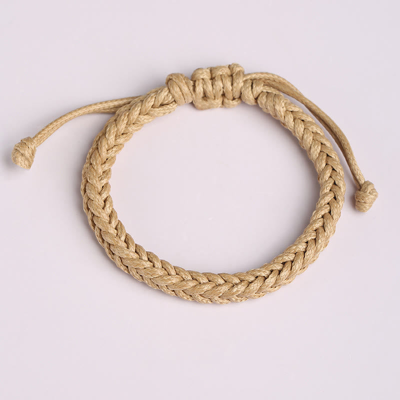 Colorful Eight Thread Peace Knot Wax Cord Braided Bracelet