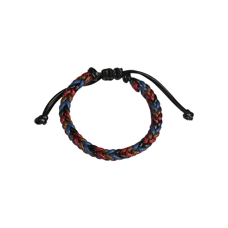 Colorful Eight Thread Peace Knot Wax Cord Braided Bracelet