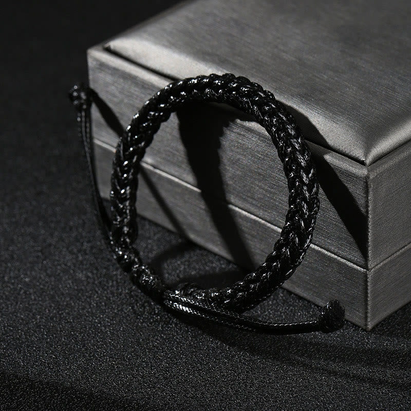 Colorful Eight Thread Peace Knot Wax Cord Braided Bracelet