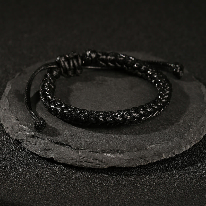 Colorful Eight Thread Peace Knot Wax Cord Braided Bracelet