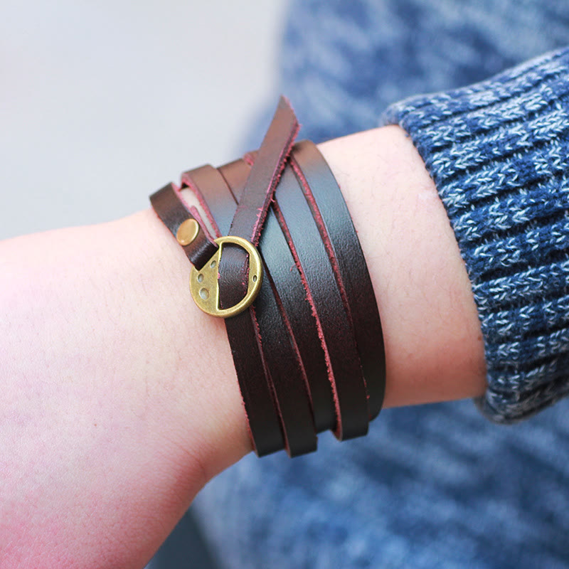 Unisex Multi-layer Leather Buckle Confidence Spiritual Bracelet