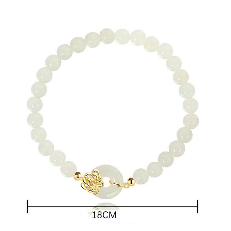 Hetian Jade Prosperity Peace Buckle Bracelet