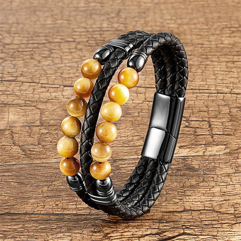 16-18cm Blue Tiger Eye Protection Strength Bracelet