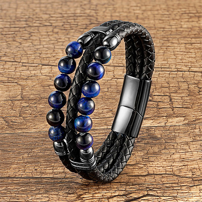 16-18cm Blue Tiger Eye Protection Strength Bracelet