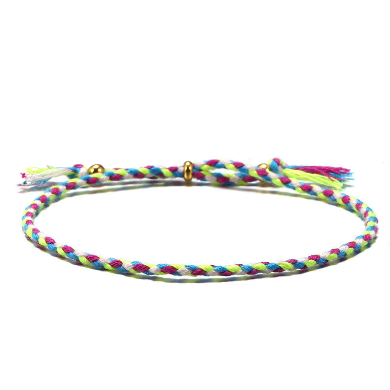 Colorful Handmade Adjustable Rope Tassel Harmony Bracelet