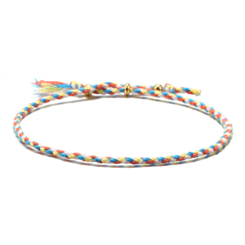 Colorful Handmade Adjustable Rope Tassel Harmony Bracelet