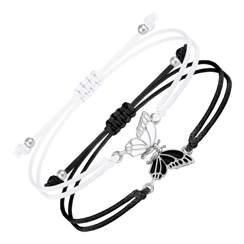 Handmade Braided Butterfly Freedom Bracelet (Set of 2)