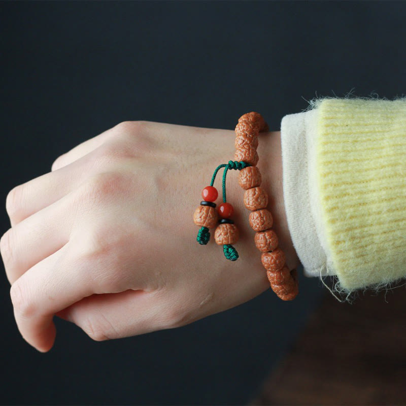 9-11mm Agate Rudraksha Bodhi Seed Wealth Bracelet