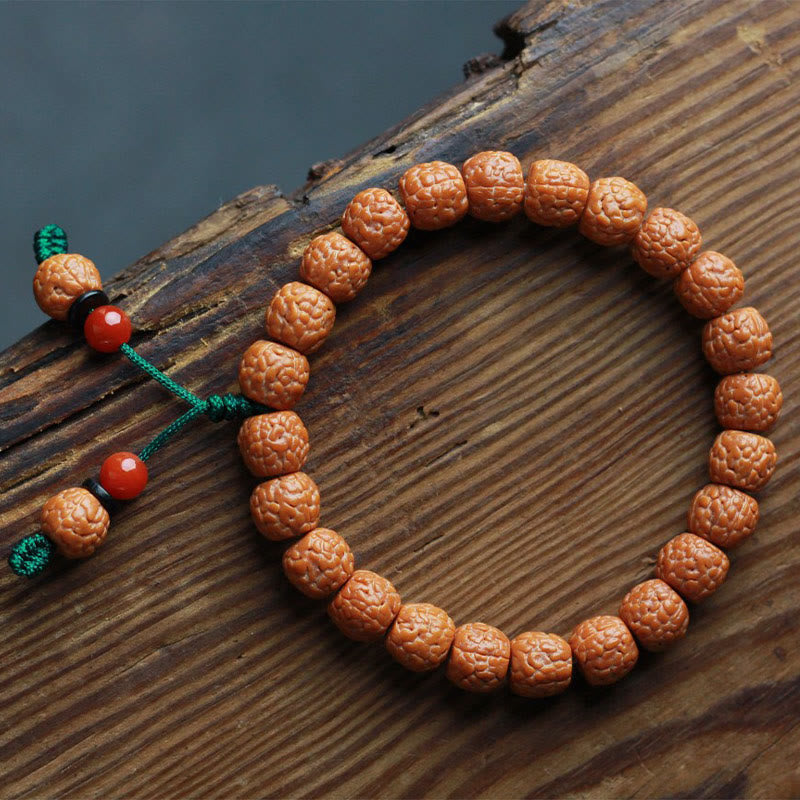 9-11mm Agate Rudraksha Bodhi Seed Wealth Bracelet