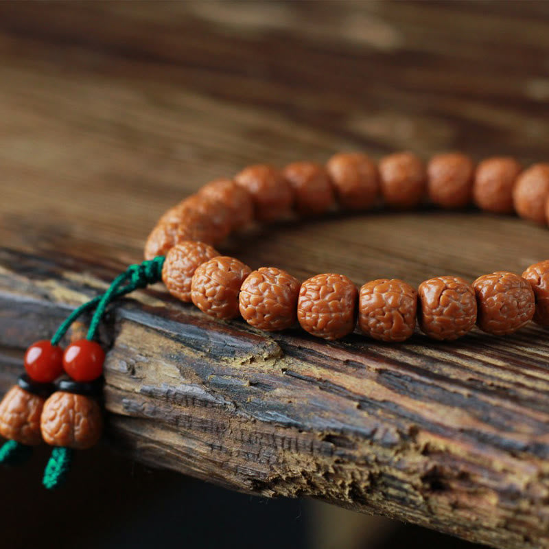 9-11mm Agate Rudraksha Bodhi Seed Wealth Bracelet