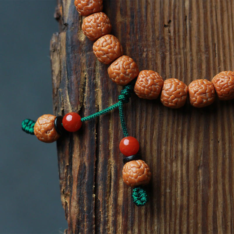 9-11mm Agate Rudraksha Bodhi Seed Wealth Bracelet