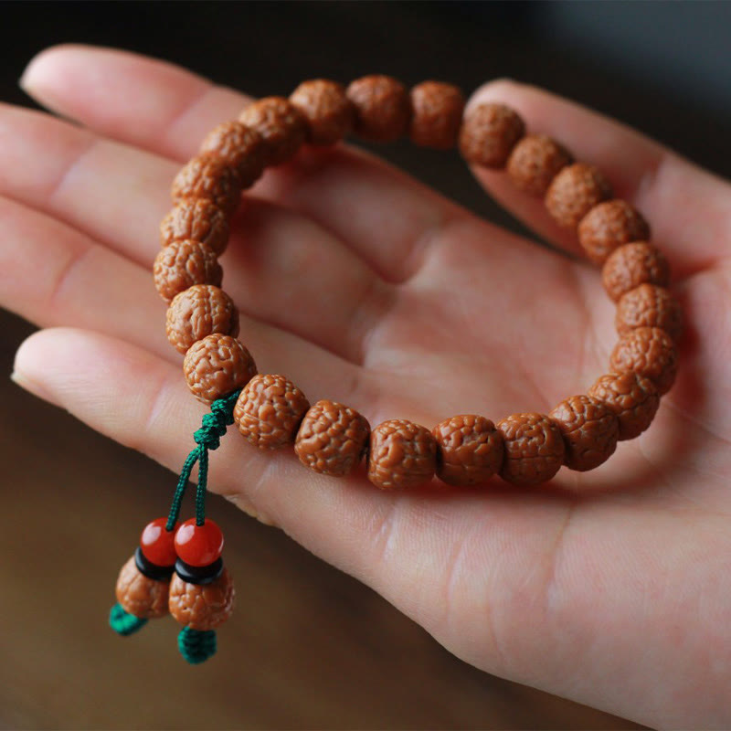 9-11mm Agate Rudraksha Bodhi Seed Wealth Bracelet