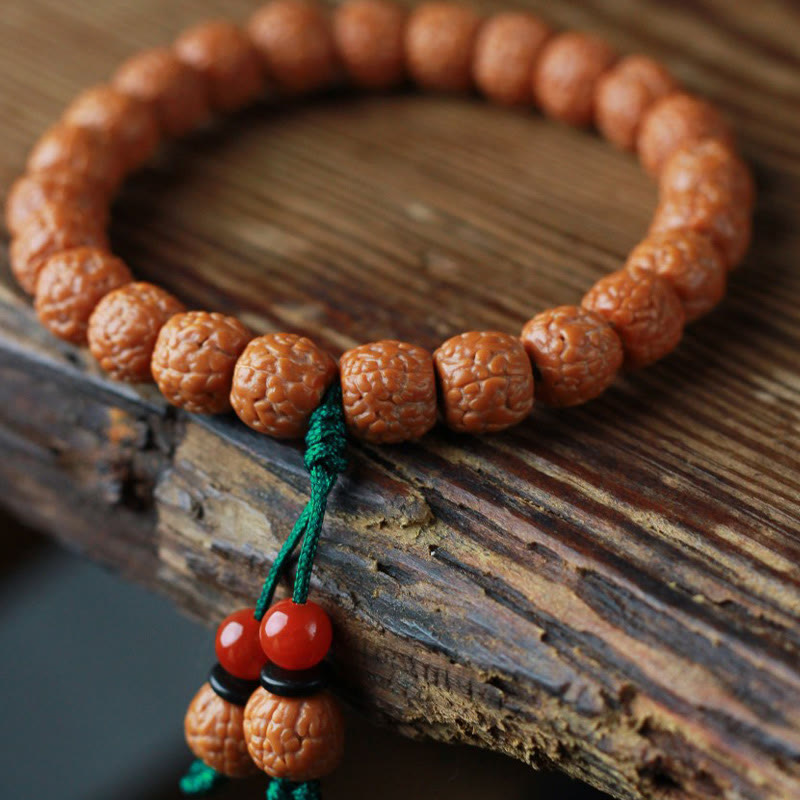 9-11mm Agate Rudraksha Bodhi Seed Wealth Bracelet