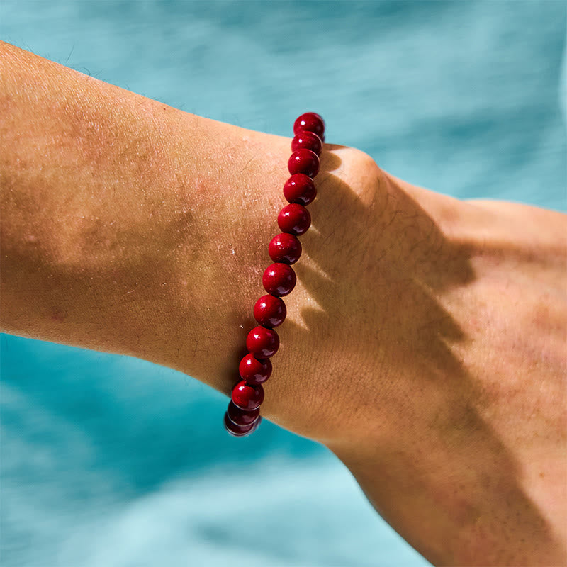 6mm Cinnabar Pixiu Blessing Bracelet for Wealth & Protection