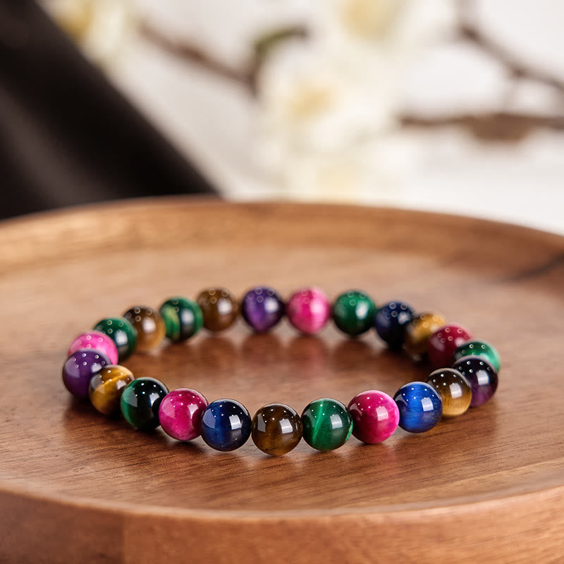 8mm Tiger Eye Resolve Courage Bracelet for Strength