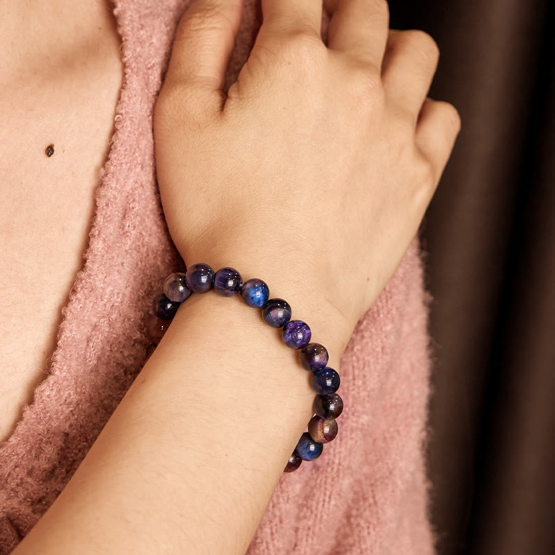 8mm Natural Tiger Eye Protection Strength Bracelet