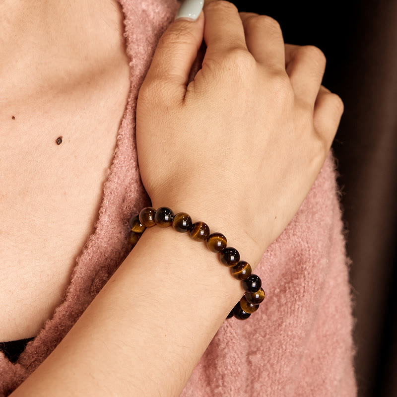 8mm Tiger Eye Strength Bracelet for Protection & Courage