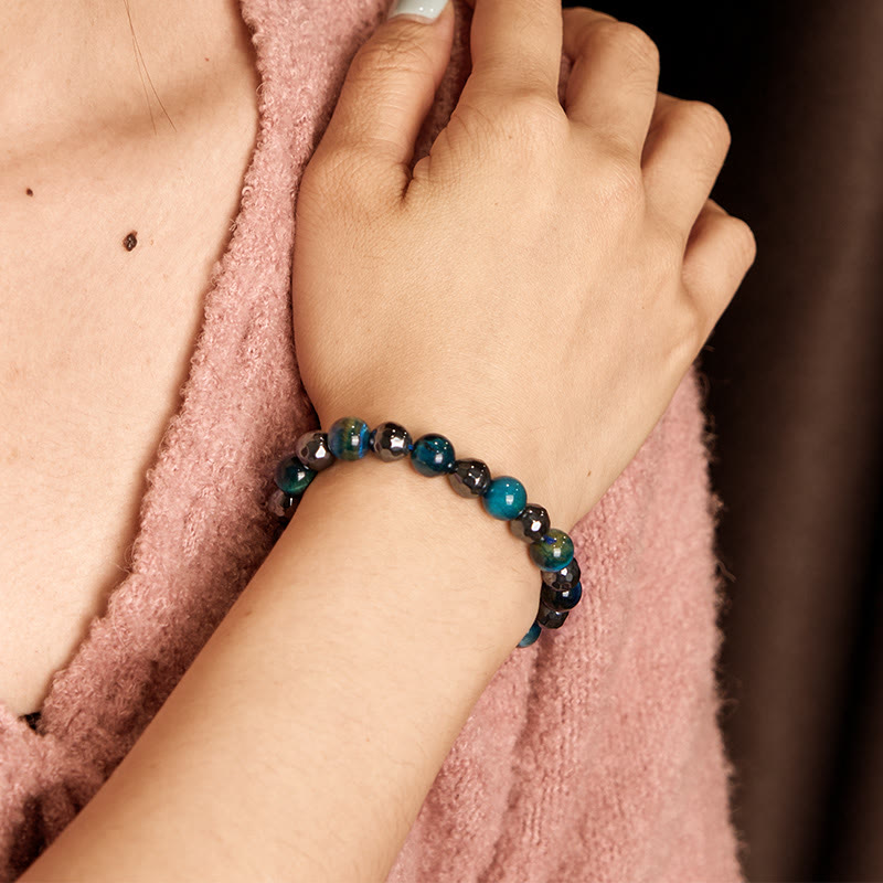 Tiger Eye and Hematite Protection Bracelet Set 8mm