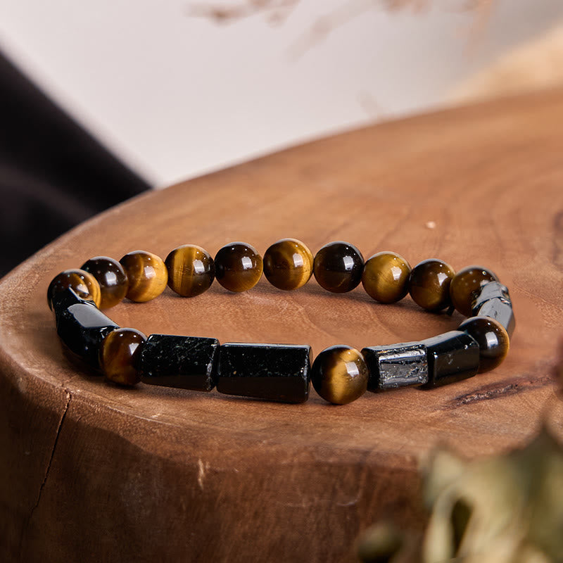8mm Black Tourmaline Tiger Eye Protection Bracelet